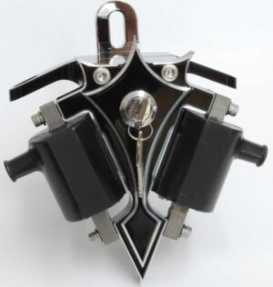 Black Dyna Coil Bracket with Ignition Switch