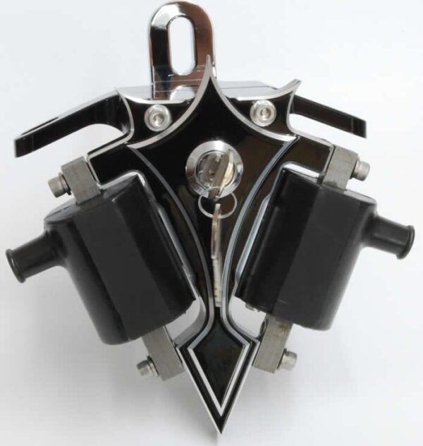Black Dyna Coil Bracket with Ignition Switch