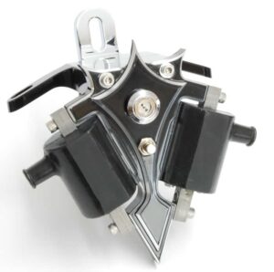 Black Dyna Coil Bracket with Ignition Switch and starter button