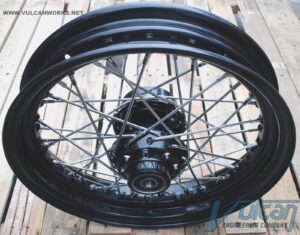 16" Front Wire Wheel, Black, Single Disk, 2000-Up