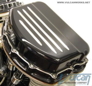 Panhead Rocker Box Cover Set, Black Powder Coated